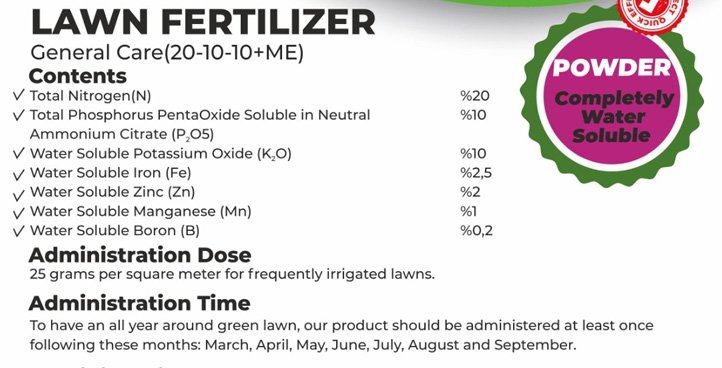 Lawn Fertilizers 20-10-10+ME