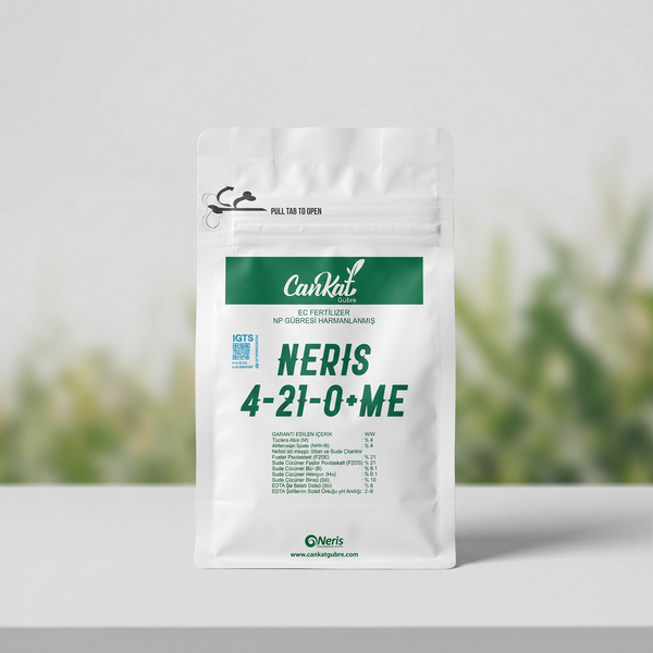 Cankat Neris 4-21-0+ME 250 gram fosfor ağırlıklı çiçeklenme gübresi ambalajı