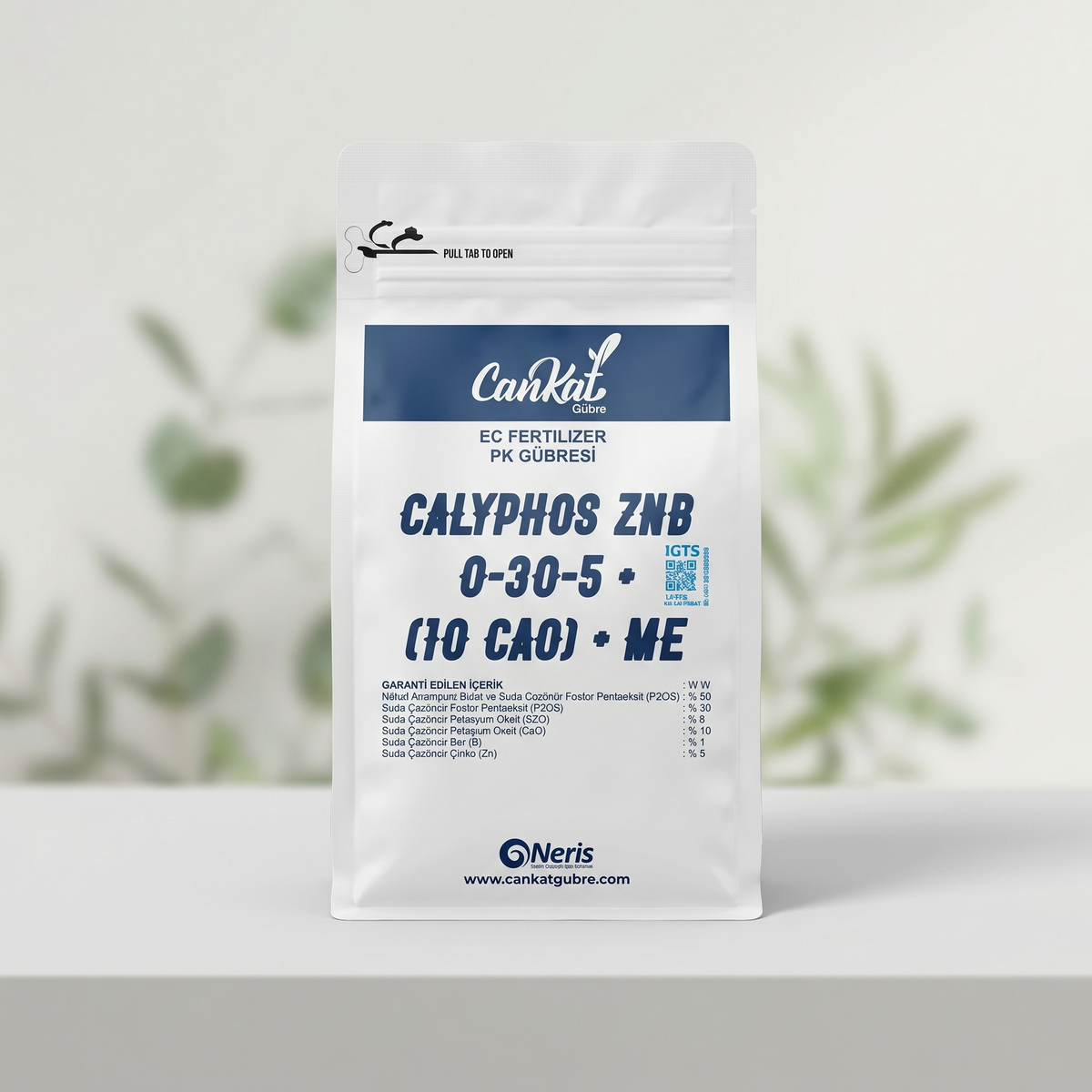 Cankat Calyphos ZnB 1 kg Kalsiyum Çinko Bor içerikli toz gübre ambalajı